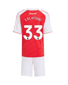 Billige Fotballdrakt Arsenal Riccardo Calafiori #33 Replika Hjemmedraktsett Barn 2025-26 Kortermet (med bukser)